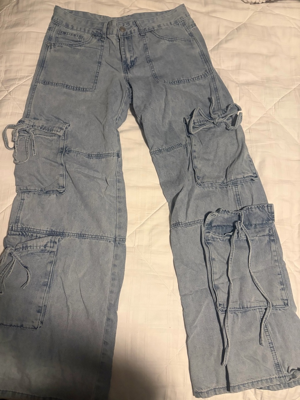 PacSun Light Blue Cargo Wide-Leg Pants